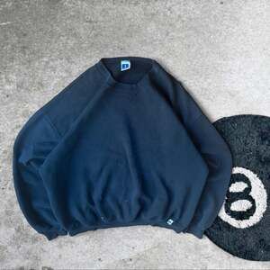 Vintage 90s Russell Athletic Sun Faded Blank Sweatshirt XL Kanye Travis